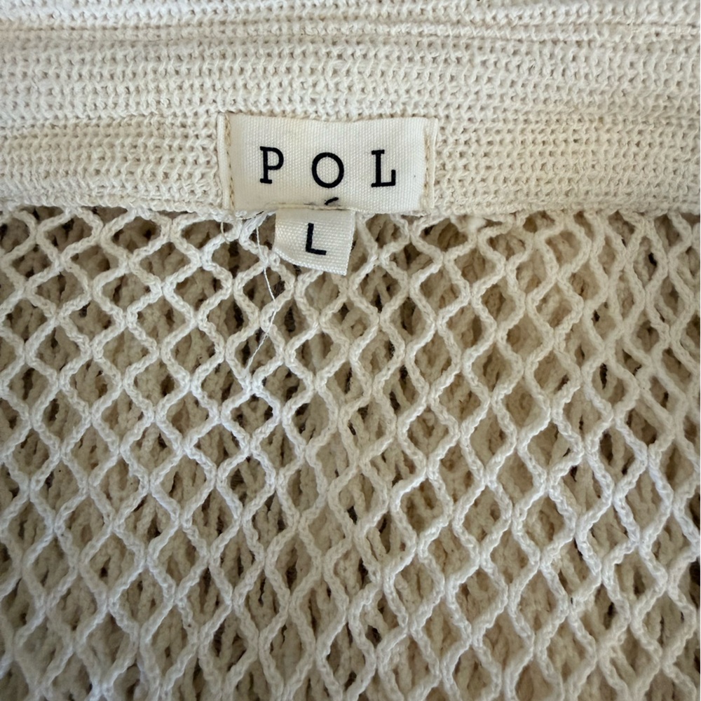 NWOT POL Coastal Nautical Fishnet Button Down Boho Shirt - Size L - Picture 14 of 14